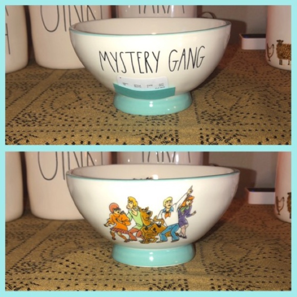 Rae Dunn MYSTERY GANG Double Sided Bowl (Scooby Doo)